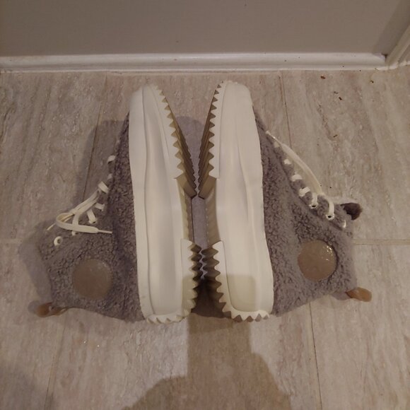 Converse Run Star Hike High Sherpa Vapor Platform W 10 M 8.5 Hi Top Sneakers - Picture 6 of 9